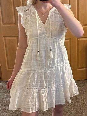 Knox Rose Tiered Mini White Graduation Dress Whimsical Cottagecore